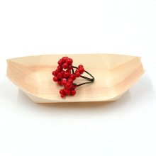 Barco de bambú de pino doblado desechable para bandeja de servicio de comida para sushi y comida rápida